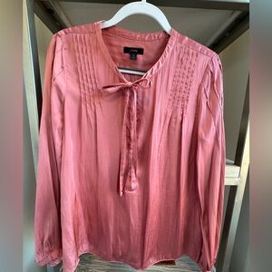 JCrew silk tie front shirt medium